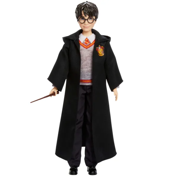 Harry Potter: Harry păpușă în robă cu baghetă magică - Mattel imaginea 2