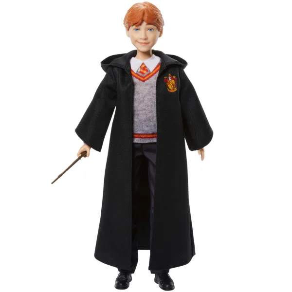 Harry Potter: Ron Weasley păpușă în robă cu baghetă magică - Mattel imaginea 2