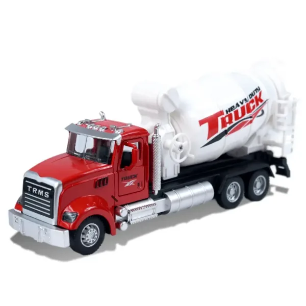 Heavy Duty Truck: Model de autobetonieră metalica cu usi care se deschid si tambur rotativ 1/36 imaginea 3