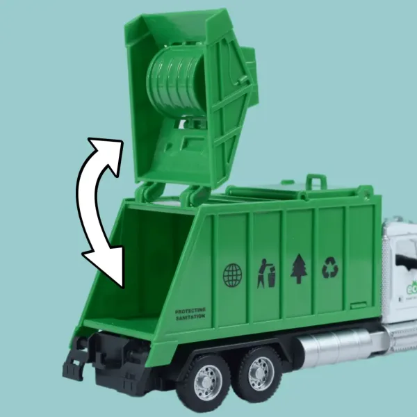 Heavy Duty Truck: Model de camion de colectare selectivă a deșeurilor cu uși care se deschid 1/36 imaginea 5
