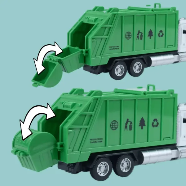 Heavy Duty Truck: Model de camion de colectare selectivă a deșeurilor cu uși care se deschid 1/36 imaginea 6