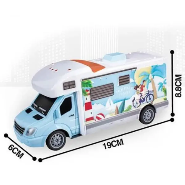 Holiday Travel autocaravană telecomandă RC cu lumină 27MHz 1/32 scară 20cm imaginea 4
