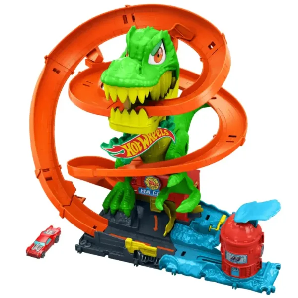 Hot Wheels: Set de pistă Atacul T-Rex - Mattel imaginea 2