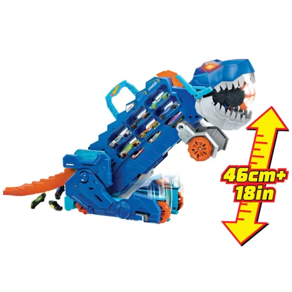 Hot Wheels City: Transformabil Ultimate Transportor de Mașini T-Rex - Mattel imaginea 4