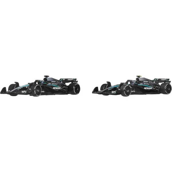 Hot Wheels F1 Mașină Mică Pachet 2 - Mercedes: Antonelli + Russell - Mattel imaginea 2