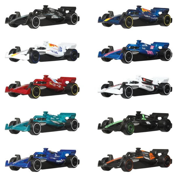 Hot Wheels Mașinuțe: F1 Set de 10 Bucăți - Mattel imaginea 2