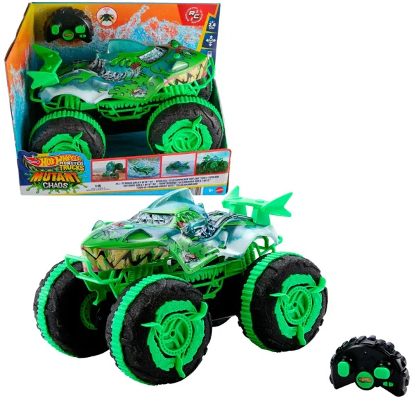 Hot Wheels Monster Trucks Mașină de Teren cu Telecomandă Great Bite 1/15 - Mattel imaginea 2