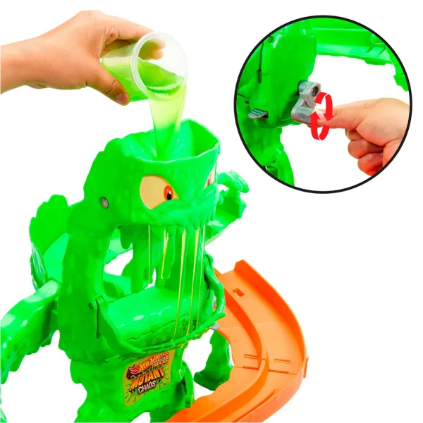 Hot Wheels Monster Trucks Monstrui de slime Set de traseu - Mattel imaginea 3