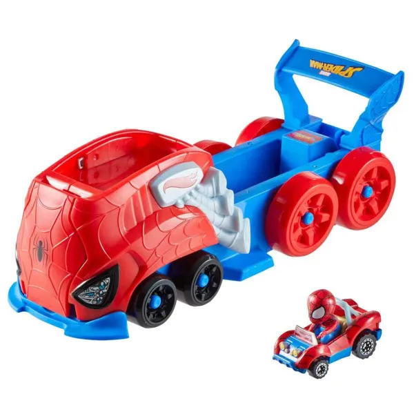 Hot Wheels: RacerVerse Spider-Man lansator circuit - Mattel imaginea 2