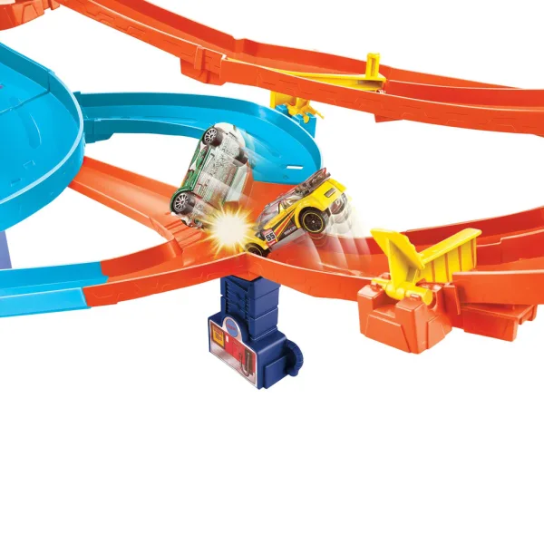 Hot Wheels: Set de pistă Super Spiral cu 5 mașinuțe - Mattel imaginea 3