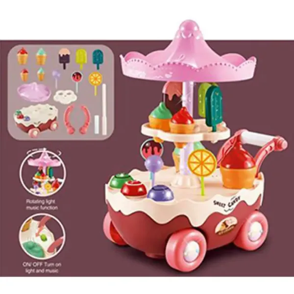 Ice cream car bar jucărie set cu lumini și sunete imaginea 2