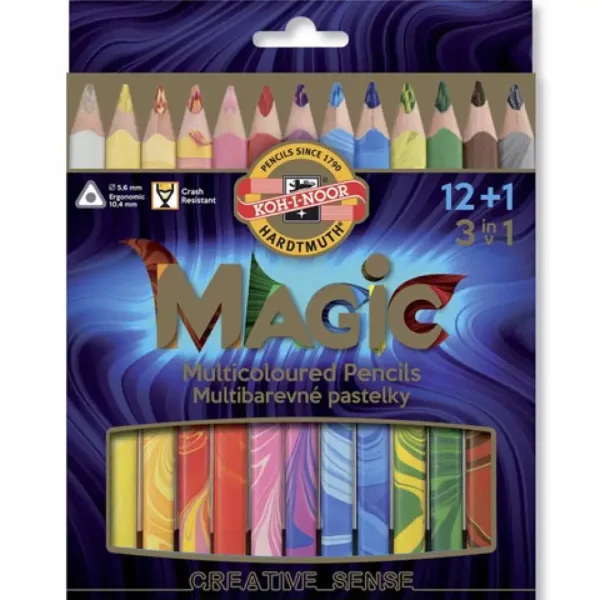 Ico: Koh-I-Noor Magic set de creioane colorate groase în formă de triunghi imaginea 1