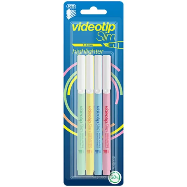 ICO: Videotip Slim Pastel textliner în patru culori diferite imaginea 1