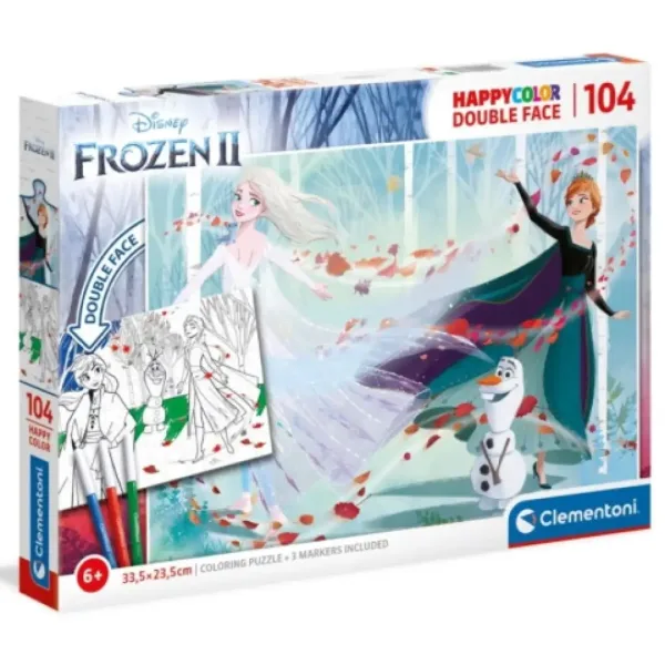 Înghețată II. Double 2 în 1 104bucăți colorabil puzzle cu două fețe - Clementoni imaginea 1