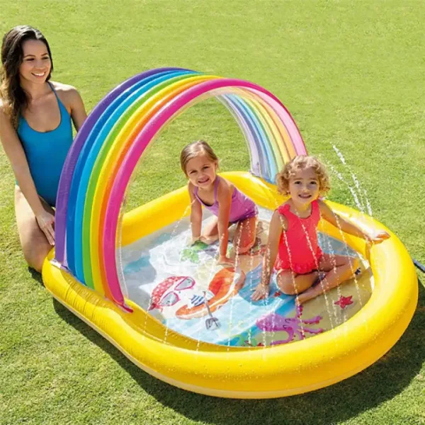 Intex: piscină curcubeu stropește 147x130x86cm imaginea 3