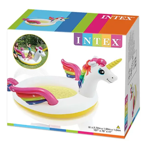 Intex: Unicorn piscină pentru copii stripitoare 272x193x104cm imaginea 4