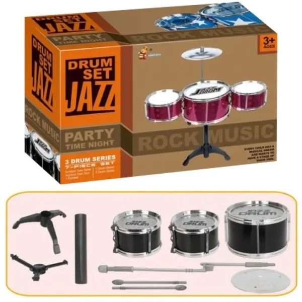 Jazz Drum 4 părți jucărie echipament de tobă imaginea 2