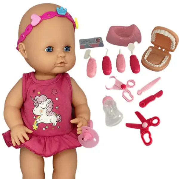 Jenny: Păpușă face pipi 12 bucăți cu set de joacă dentist două variante imaginea 2