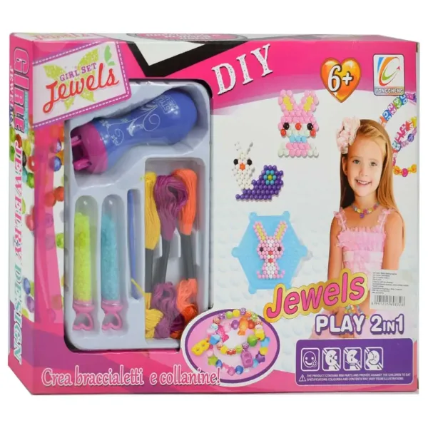 JewelsPlay: Set de mărgele pentru bijuterii 2 în 1 cu aparat și mărgele colorate imaginea 1