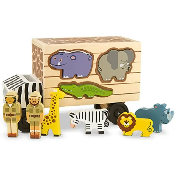 Joc de potrivire a formelor cu animale din lemn - Melissa & Doug imaginea 3