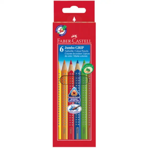 Jumbo creioane colorate de 6 bucăţi - Faber Castell imaginea 1