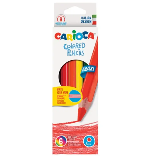 Jumbo set creioane colorate 6 buc. - Carioca imaginea 1