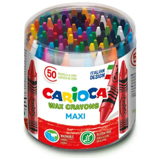 Jumbo set cretă cerată 50 bucăţi - Carioca imaginea 2