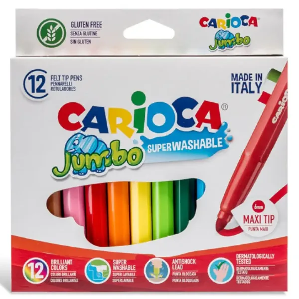 Jumbo set markere 12 bucăţi - Carioca imaginea 2