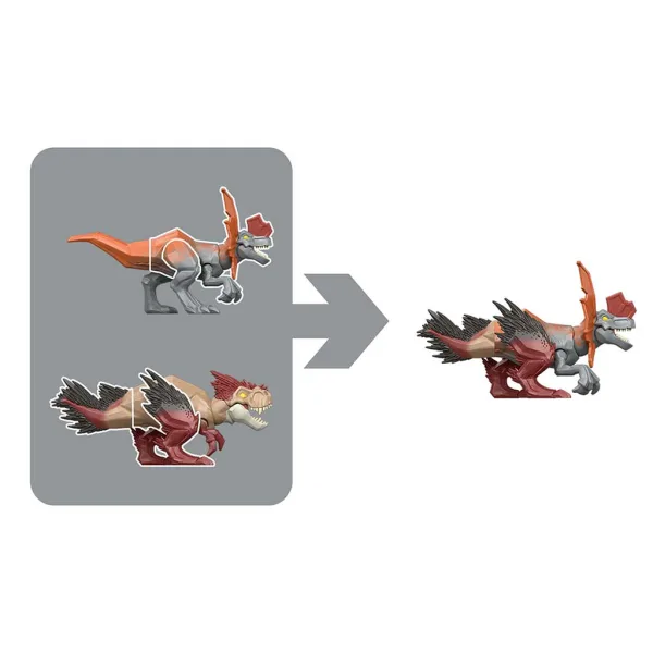 Jurassic World: Mayhem Mix-Ups DIY Dino Mutant Dilophosaurus - Mattel imaginea 2