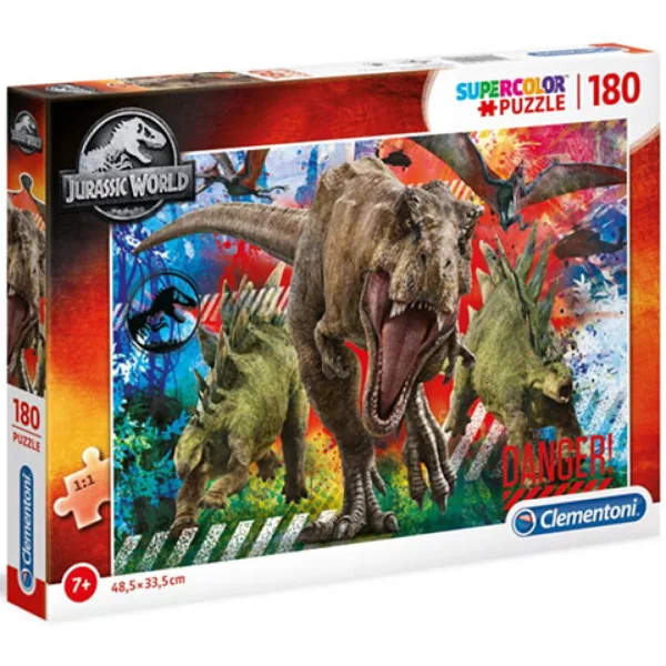 Puzzle Jurassic World Supercolor, 180 de piese - Clementoni