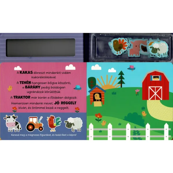 Kedves kalandok a tanyán! – carte interactivă cu figurine magnetice imaginea 2