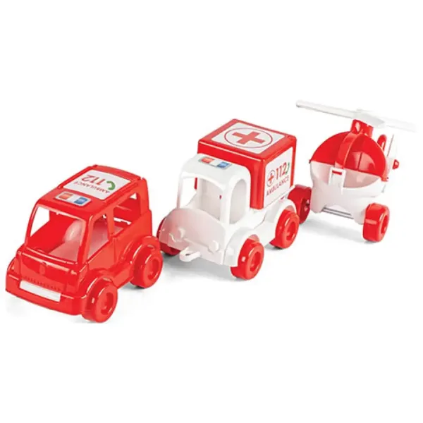 Kid Cars Set de 3 vehicule de salvare - Wader imaginea 2