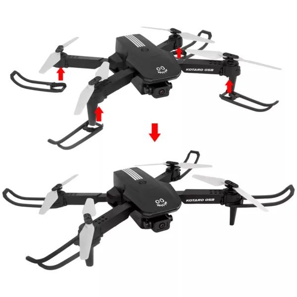 KOO: Kotaro 058 dron pliabil cu telecomandă cu cameră dublă și iluminare LED imaginea 5