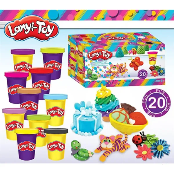 Lanyi-Toy 20 bucăți set plastilină cu scule de formare imaginea 2
