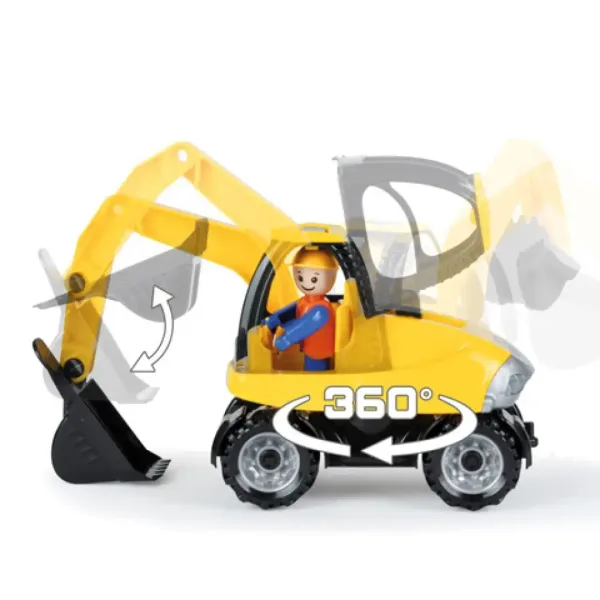 LENA: Camionete cu figură de excavator 25cm imaginea 3