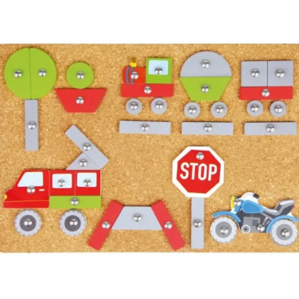 LENA: set de joacă 64 bucăți - Vehicule și transport imaginea 2