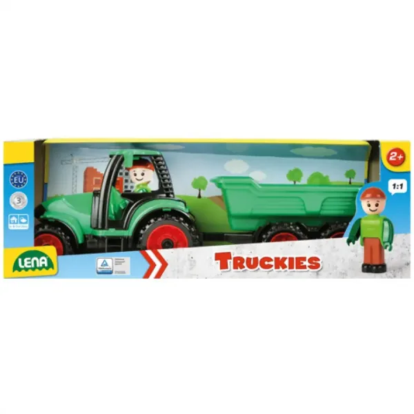 LENA: Truckies tractor cu remorcă şi figuirnă 36cm imaginea 2