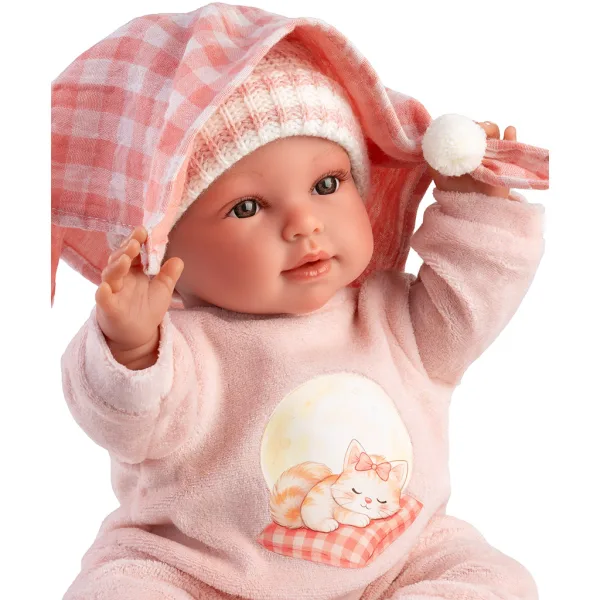 Llorens: Olivia, păpușă plângătoare de 38 cm, cu pătură în carouri imaginea 4