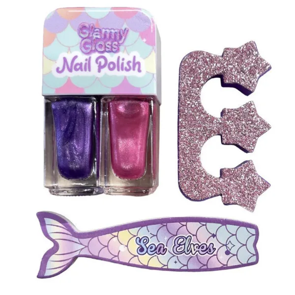 Luna: Glammy Gloss – Set de lacuri de unghii cu sirene, 2 lacuri de unghii și accesorii imaginea 2