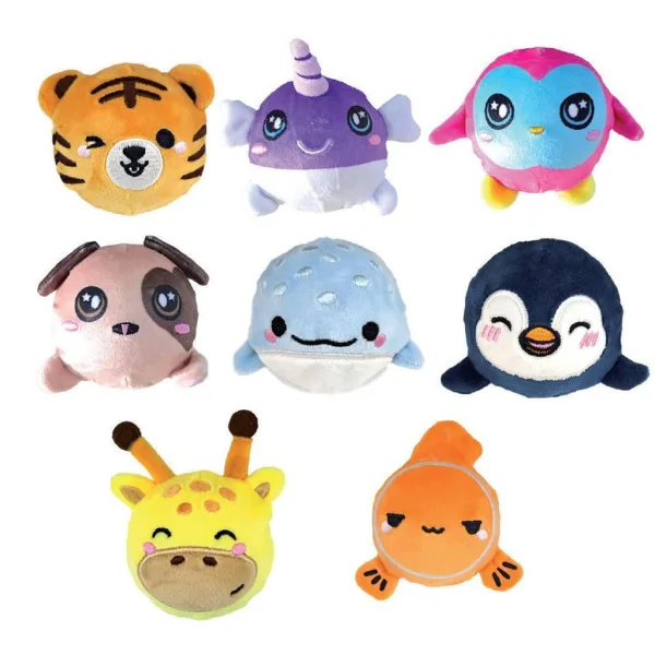 Luna: Minge moale din pluș cu figurine de animale, disponibilă în mai multe variante, 1buc imaginea 2