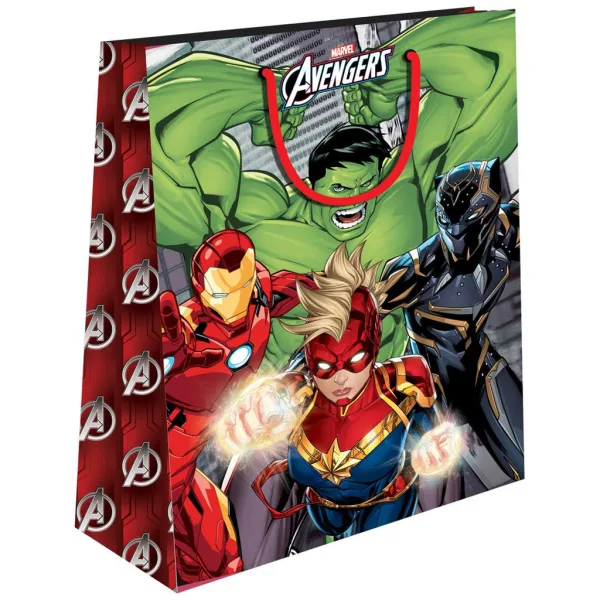 Luna: Sac de cadou Marvel Răzbunătorii cu model de supereroi 26x32x12cm imaginea 2