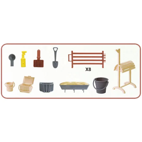 Luna: Set de joacă cu cal alb cu grajd și accesorii 18 bucăți imaginea 3