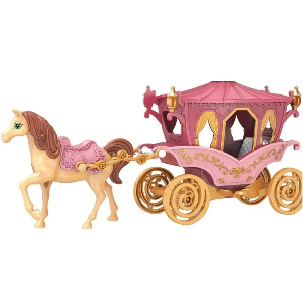 Luna: Set de joacă cu trăsură de prințesă în culoare roz imaginea 2