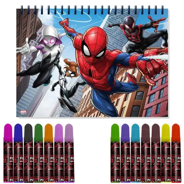 Luna: Spider-Man set de colorat cu șablon și autocolant 54x47cm imaginea 2