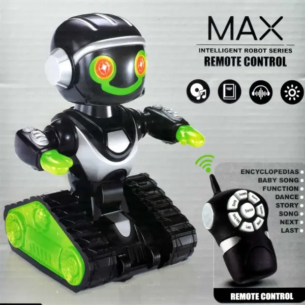 MacroBot interactiv cu telecomandă culoarea negru-verde, efecte de sunete și lumini 20cm imaginea 4