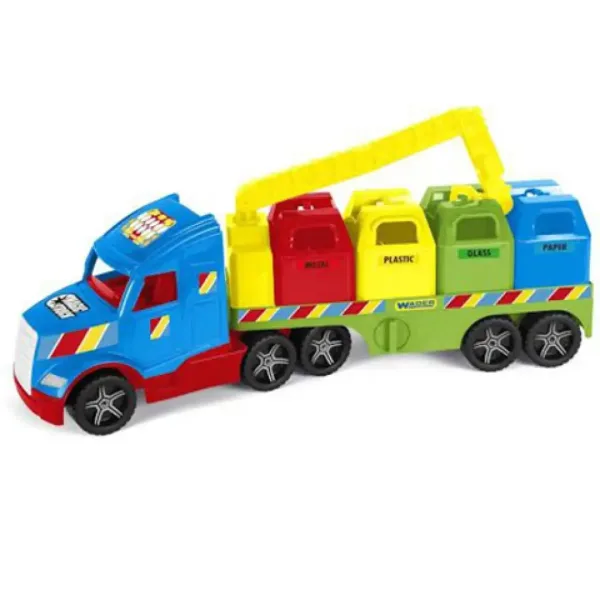 Magic Truck: mașină de gunoi selectivă 80cm - Wader imaginea 3