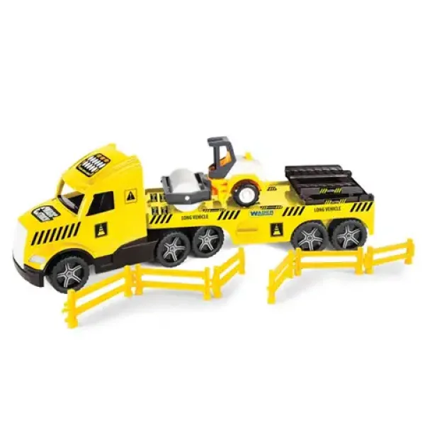 Magic Truck Technic: Camion cu vehicul și lumini 80cm - Wader imaginea 2