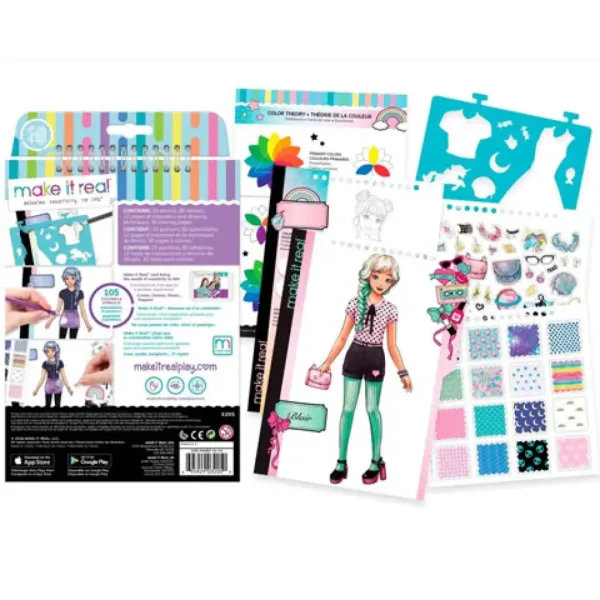 Make it Real: caiet schițe cu accesorii - Pop Pastel imaginea 2