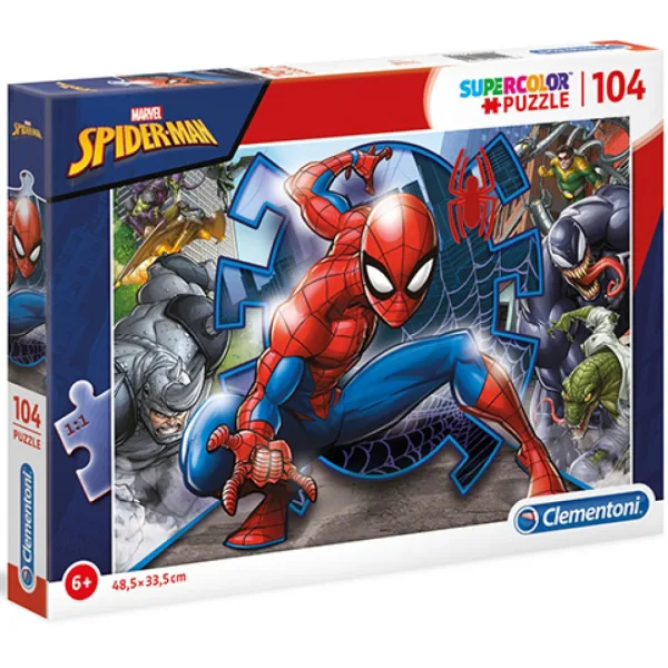Marvel Spider-Man Supercolor puzzle de 104 piese - Clementoni imaginea 1