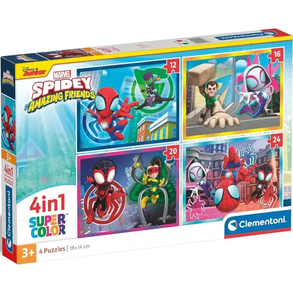 Marvel Spidey 4 în 1 Supercolor puzzle - Clementoni imaginea 1